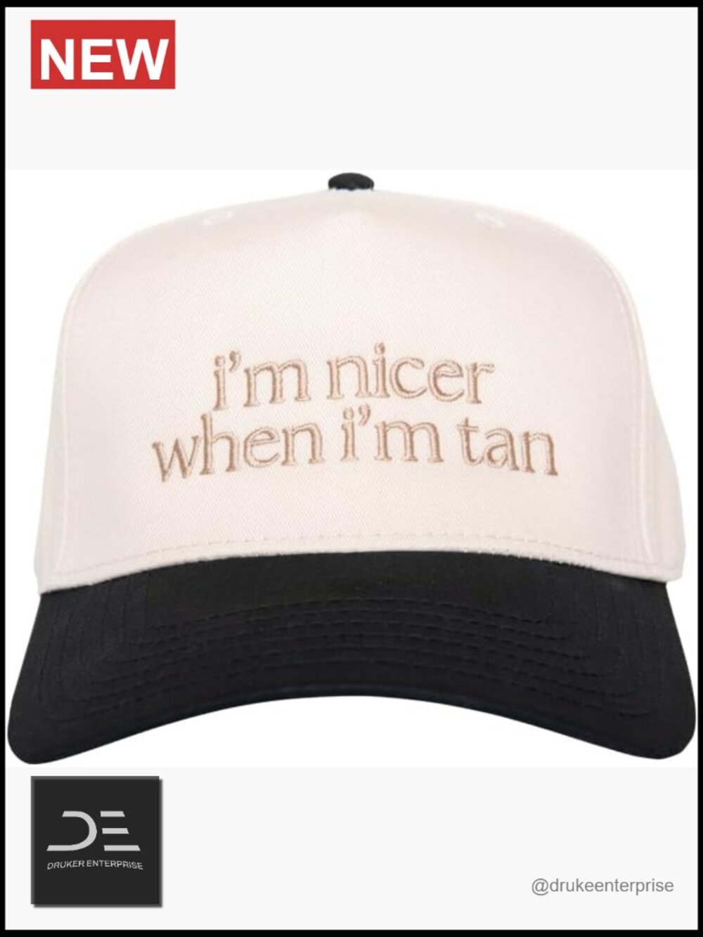 Embroidered Vintage Trucker Hat With Adjustable Snapback - I'm Nicer When I'm
